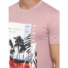 Tropical Printed Round Neck Cotton Slim Fit T-shirt