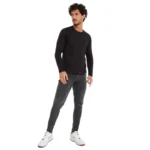 Solid Round Neck Knitted Regular Fit T-shirt