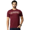 Men Maroon & White Typography Printed T-shirt